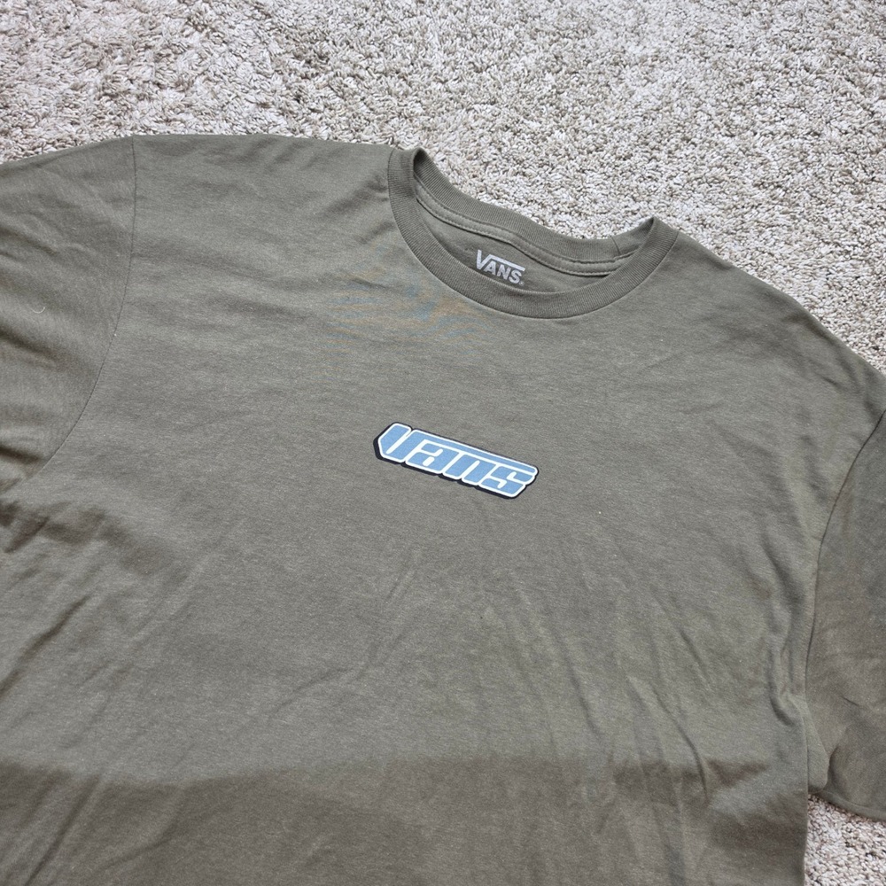 Vans T-Shirt Mens Large Olive Green Short Sleeve Skate Skateboard Streetwear